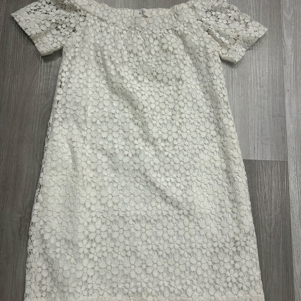 A.L.C. Elegant White Lace Off-Shoulder Dress